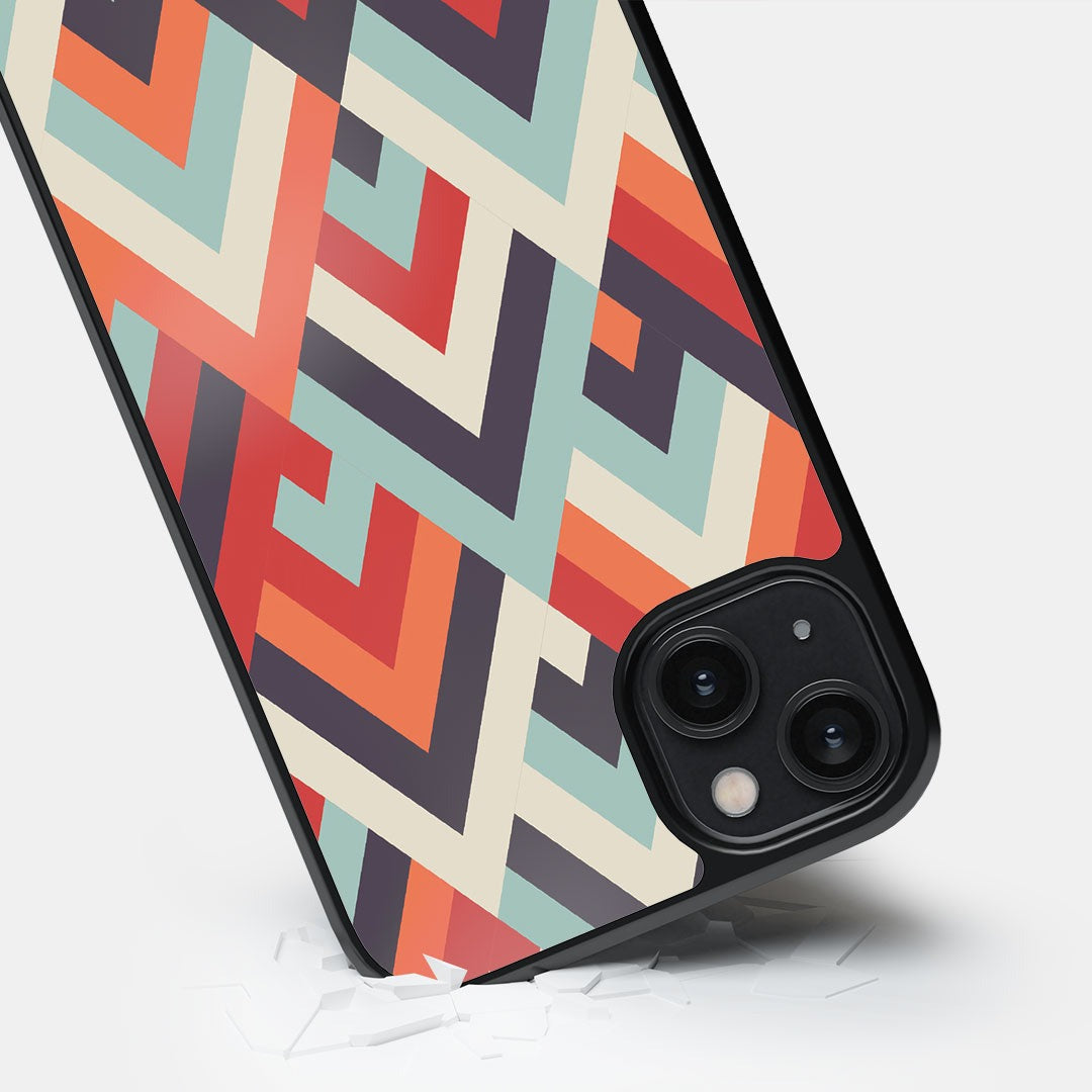 Symmetric Chevron Glass iPhone Case for iPhone 14 Plus | Macmerise