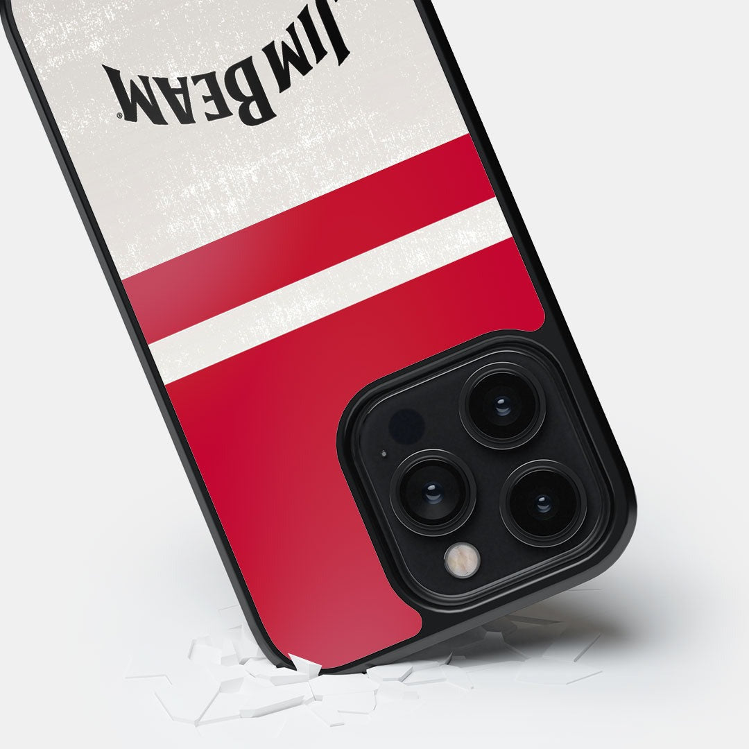 Jim Beam Stripes iPhone 14 Pro Cover White - detail view | Macmerise