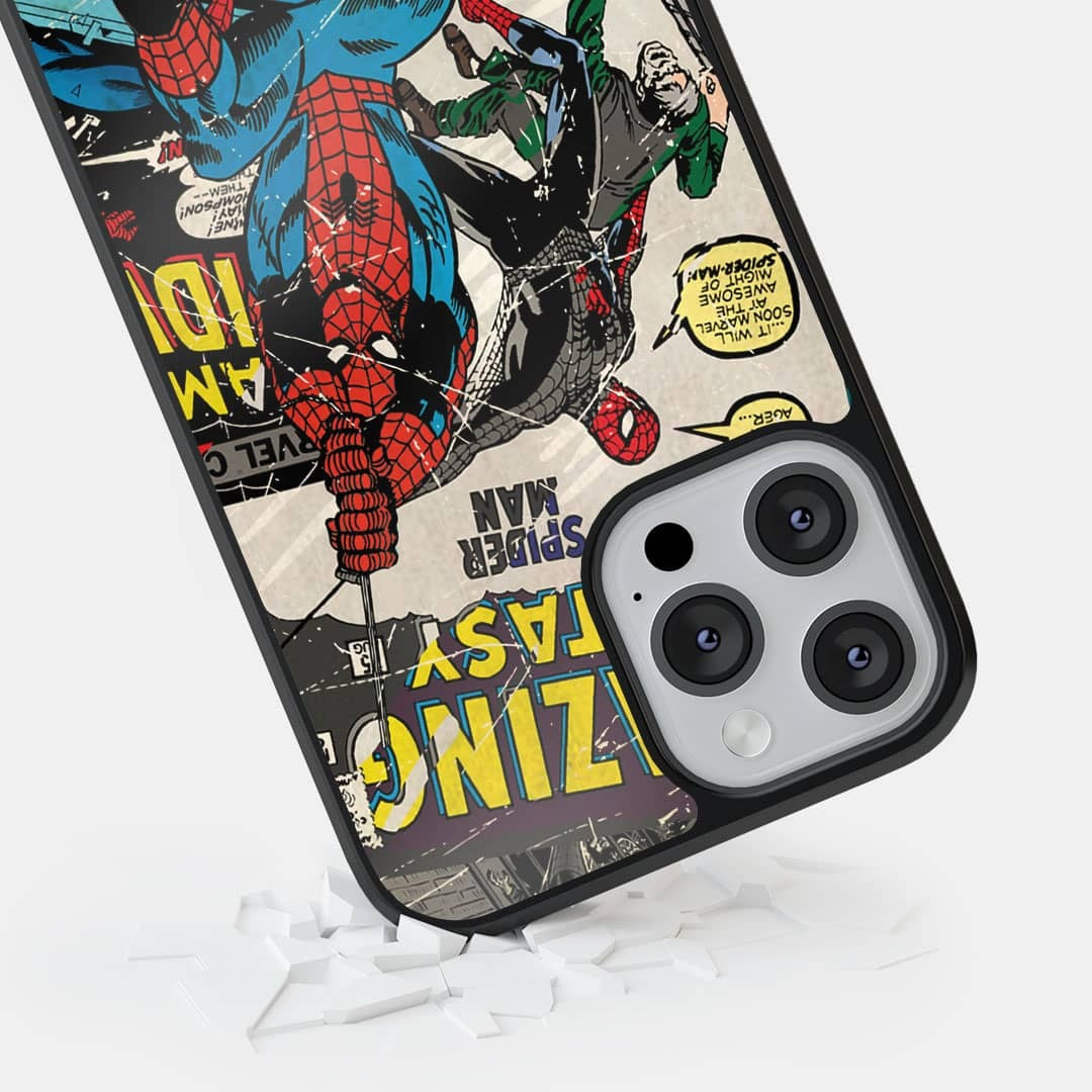 Comic Spidey Glass iPhone Case for iPhone 12 Pro | Macmerise