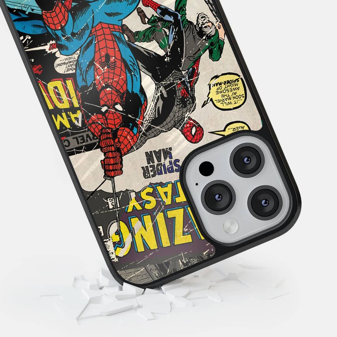 Comic Spidey Glass iPhone Case for iPhone 13 Pro Max | Macmerise