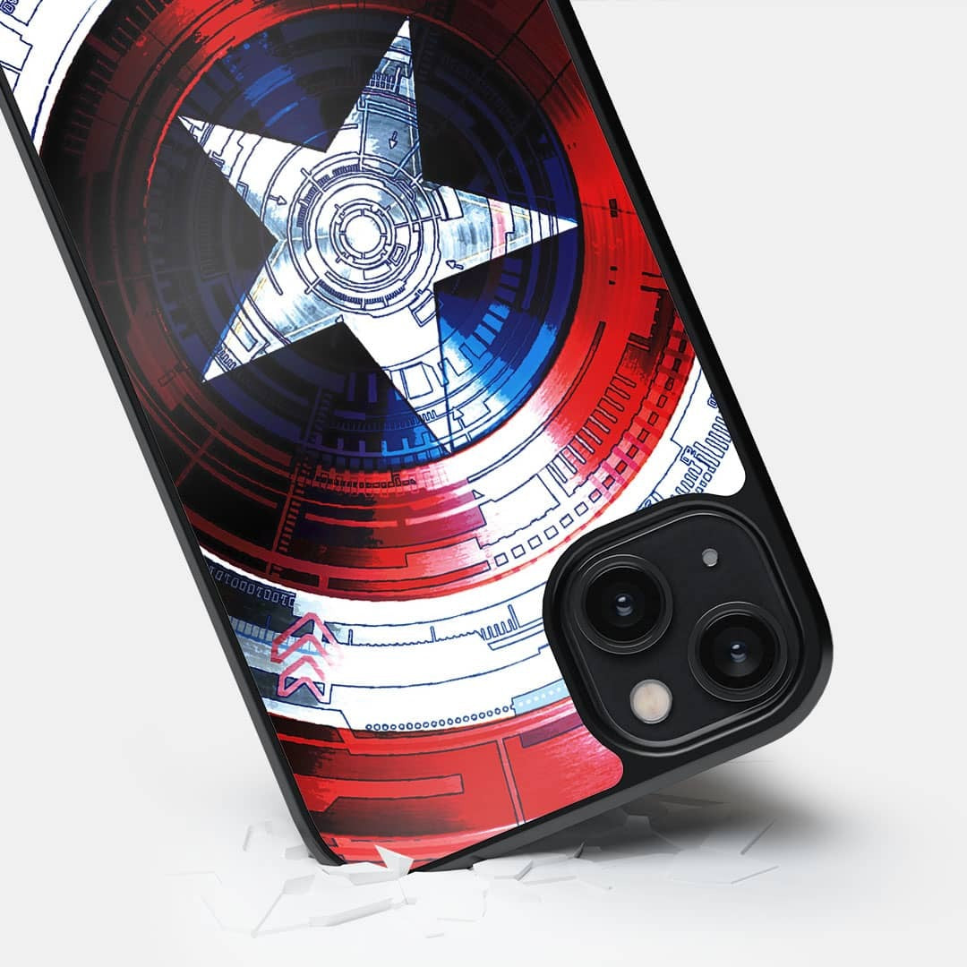 Captains Shield Decoded Glass iPhone Case for iPhone 14 Plus | Macmerise