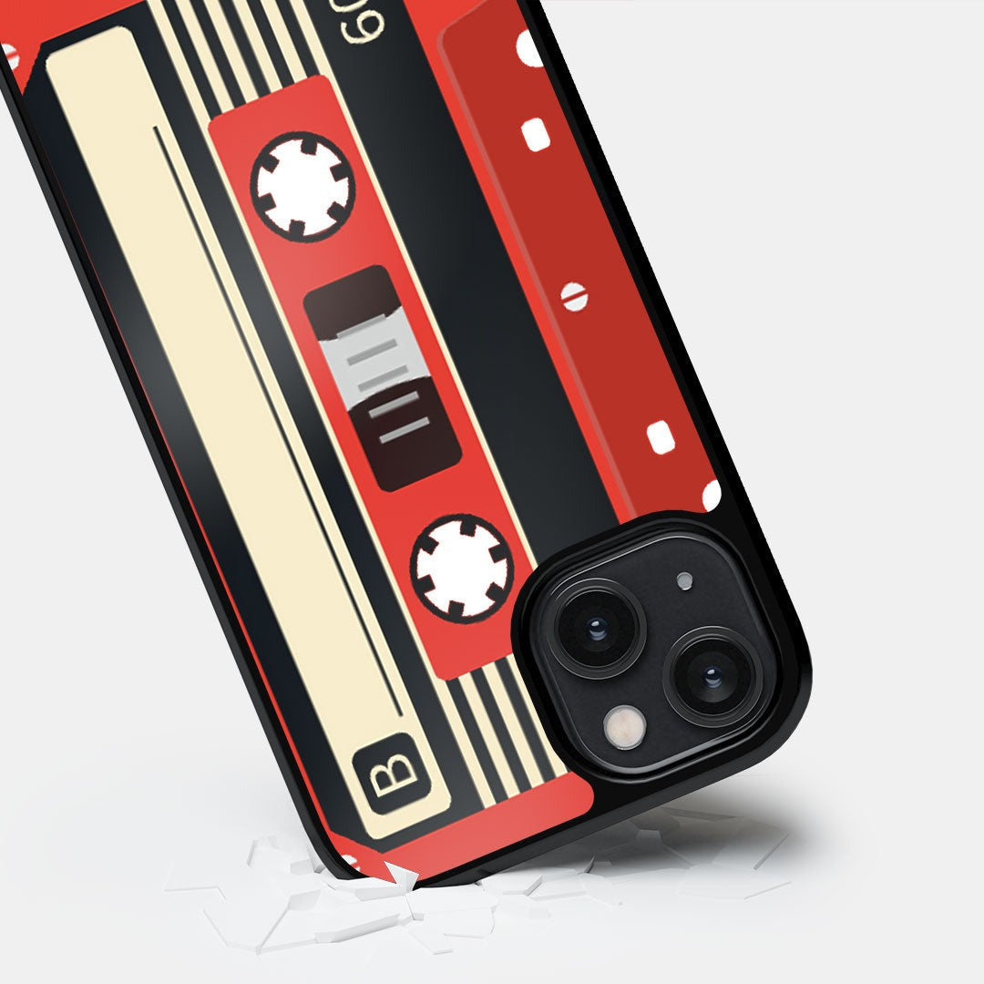 Cassette Red Glass iPhone Case for iPhone 14 | Macmerise