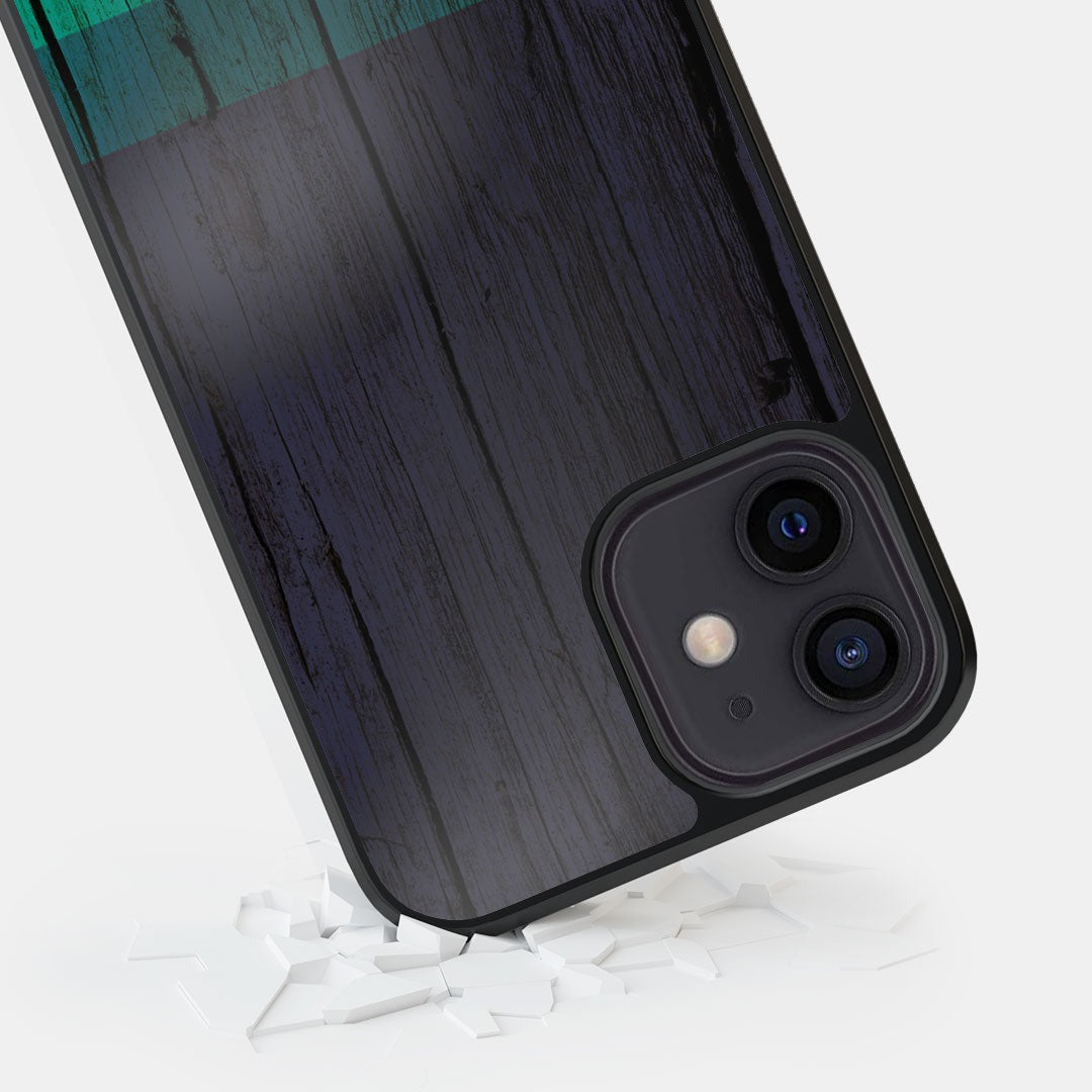 Wood Stripes Blue Glass iPhone Case for iPhone 12 | Macmerise