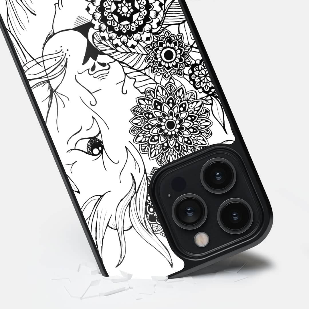 Lion Black Glass iPhone Case for iPhone 14 Pro Max | Macmerise