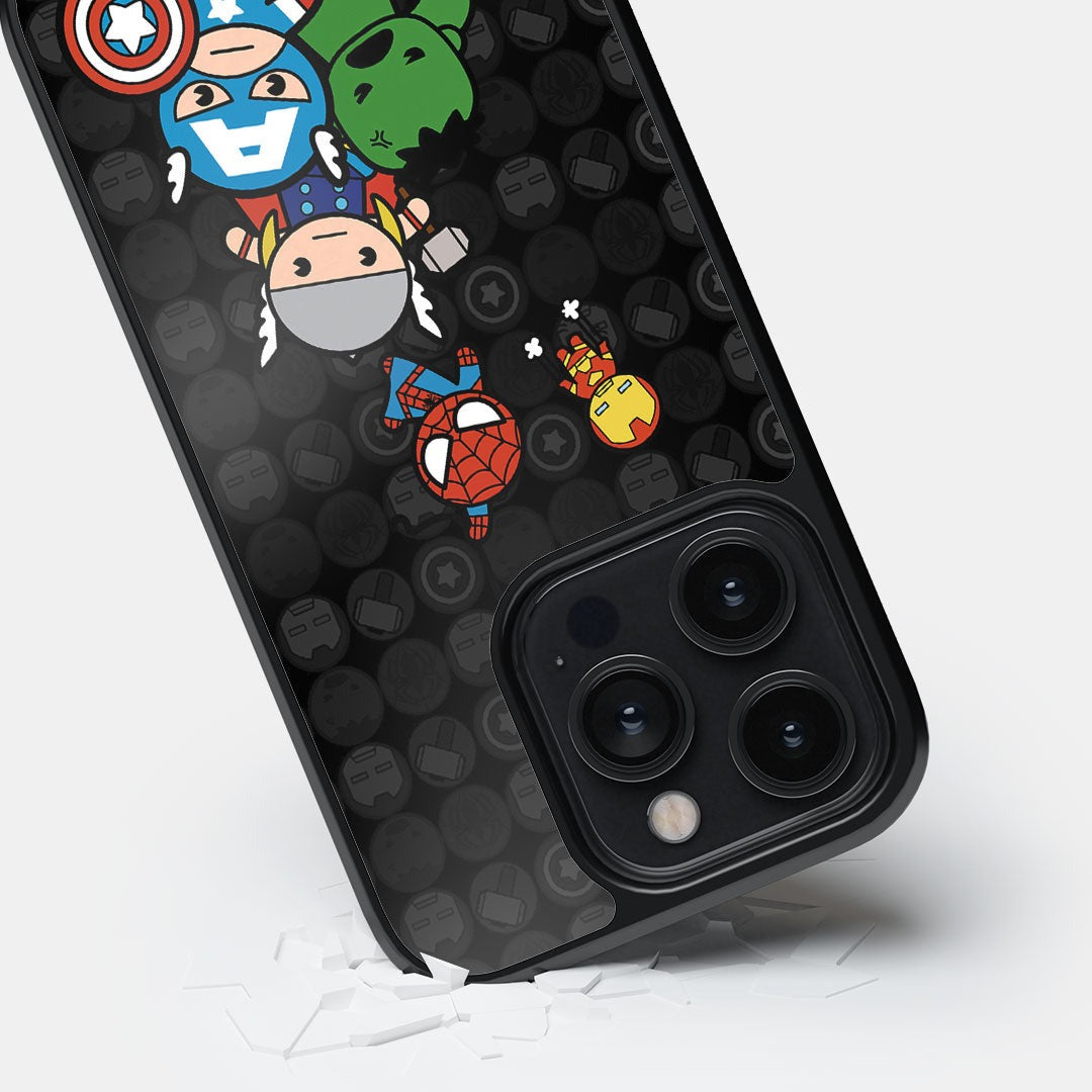 Kawaii Marvel Comics Glass iPhone Case for iPhone 14 Pro | Macmerise