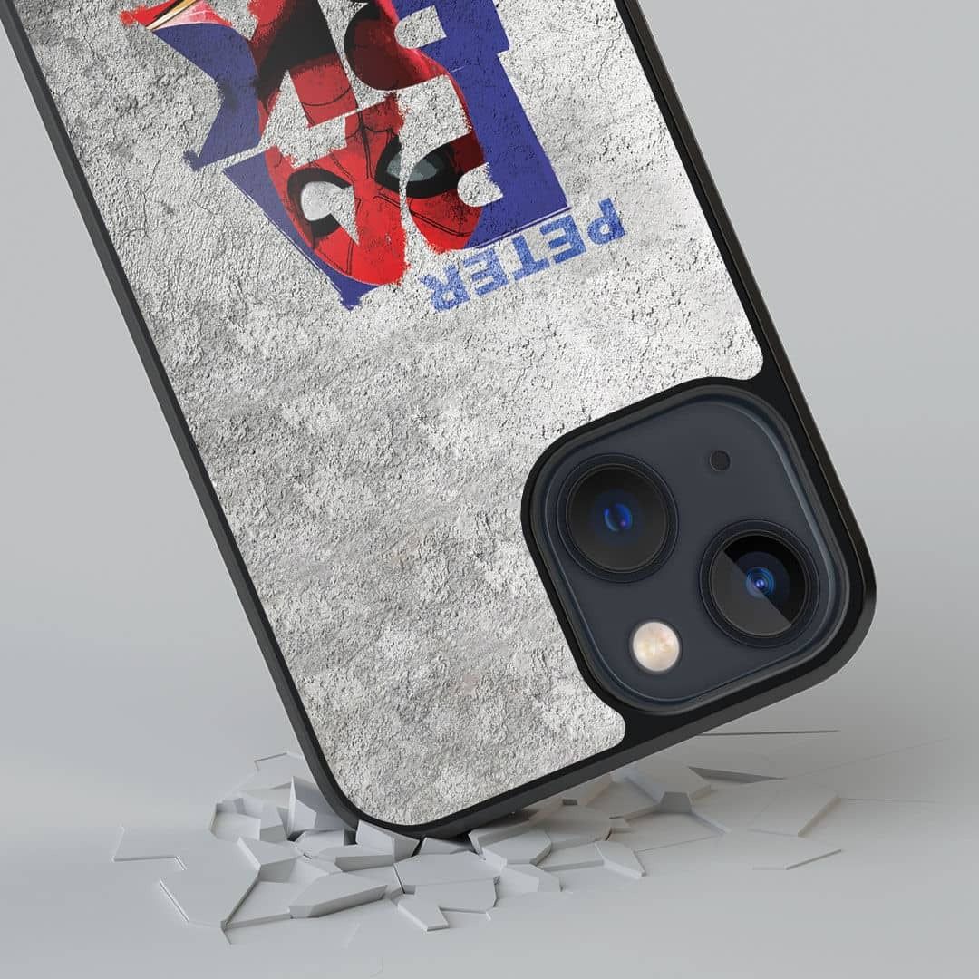 Peter Parker Grunge Glass iPhone Case for iPhone 13 | Macmerise