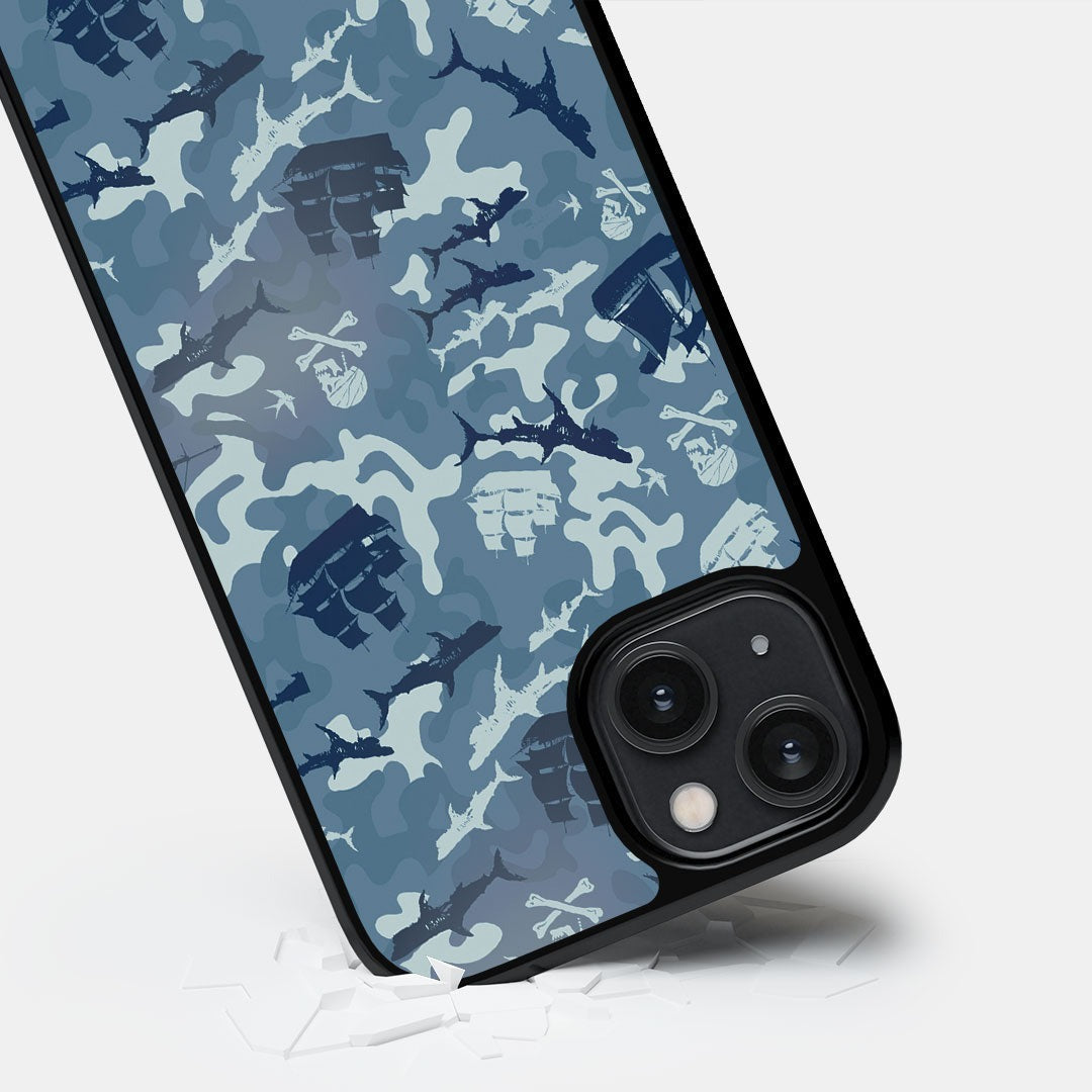 Pirates Pattern Glass iPhone Case for iPhone 14 | Macmerise