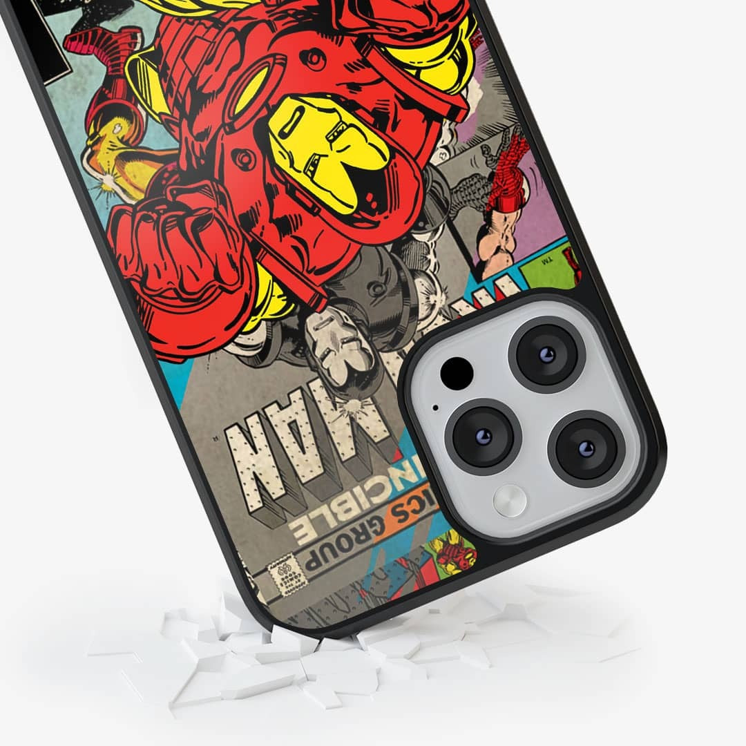 Comic Iron Man Glass iPhone Case for iPhone 13 Pro | Macmerise