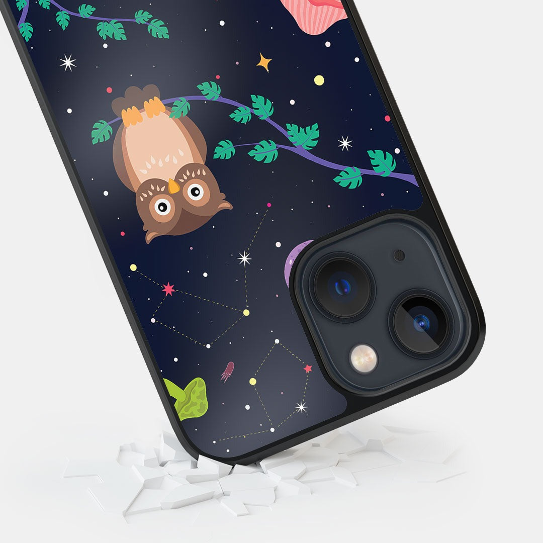 Space Owl Glass iPhone Case for iPhone 13 Mini | Macmerise