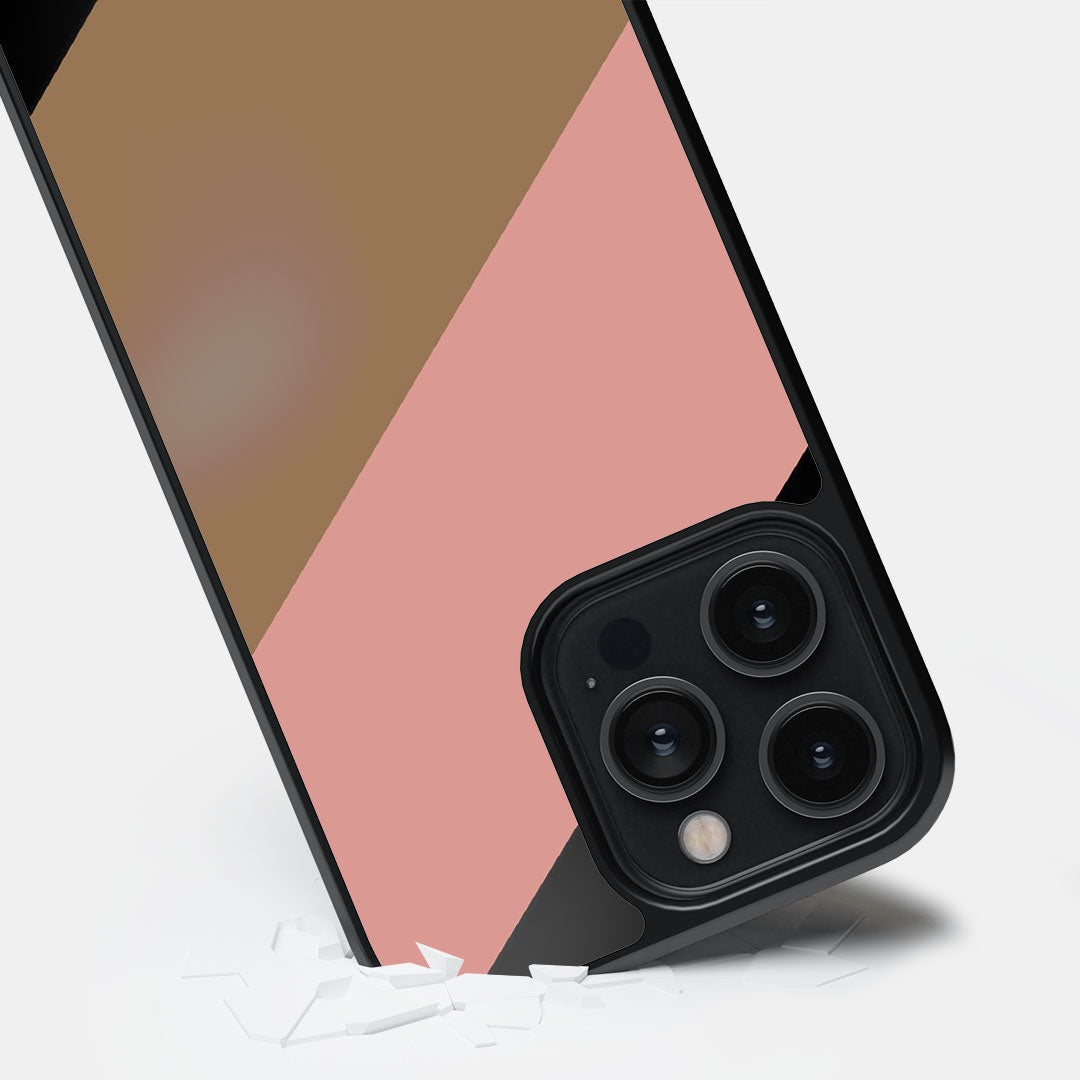 Slanted Brown Pink Glass iPhone Case for iPhone 14 Pro Max | Macmerise