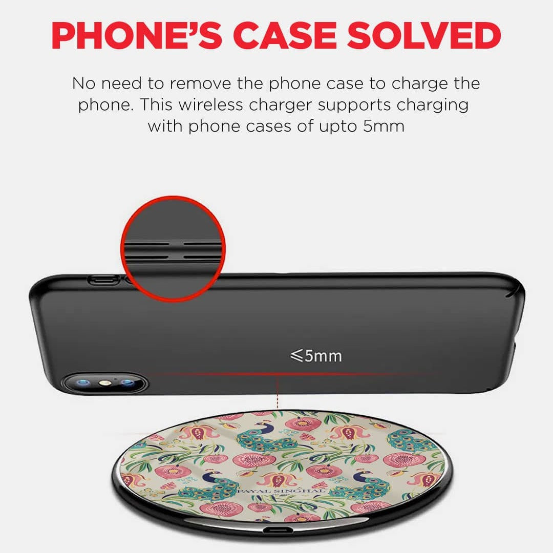 Payal Singhal Anaar and Mor Wireless Charger - 15W Beige - detail view | Macmerise