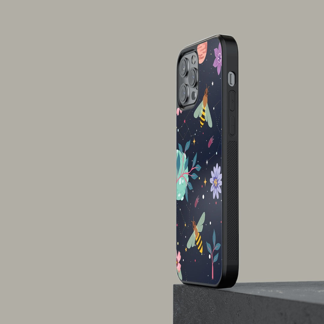 Space Bees Glass iPhone Case for iPhone 12 Pro | Macmerise