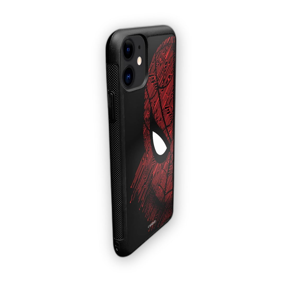 Sketch Out Spider Man Glass iPhone Case for iPhone 11 | Macmerise