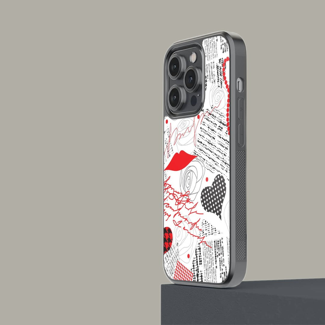 White Love Glass iPhone Case for iPhone 14 Pro | Macmerise