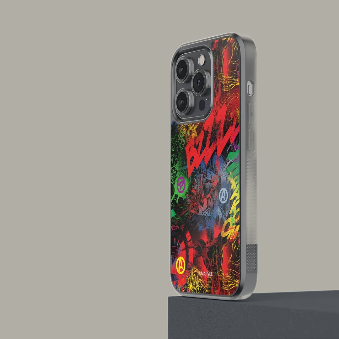 Avengers Grafitti Glass iPhone Case for iPhone 14 Pro | Macmerise