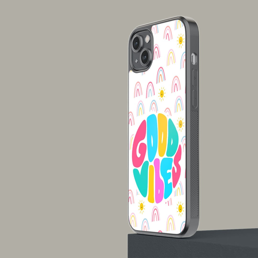 Good Vibes Glass iPhone Case for iPhone 14 Plus | Macmerise