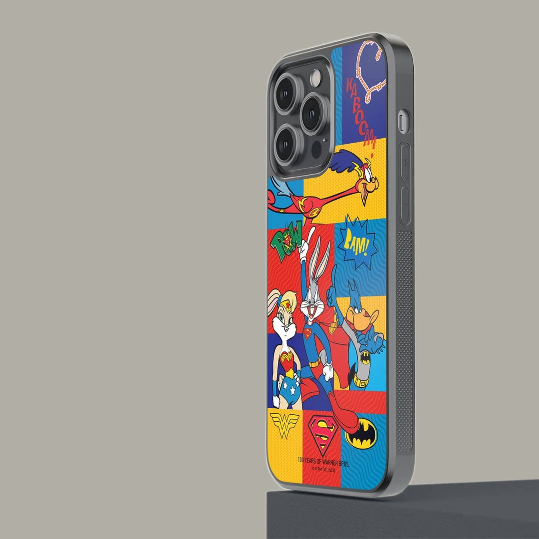 Justice League Shuffle Glass iPhone Case for iPhone 14 Pro Max | Macmerise