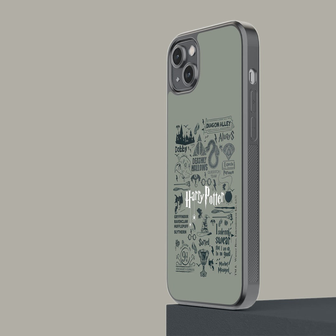 Harry Potter Infographic Grey Glass iPhone Case for iPhone 14 Plus | Macmerise