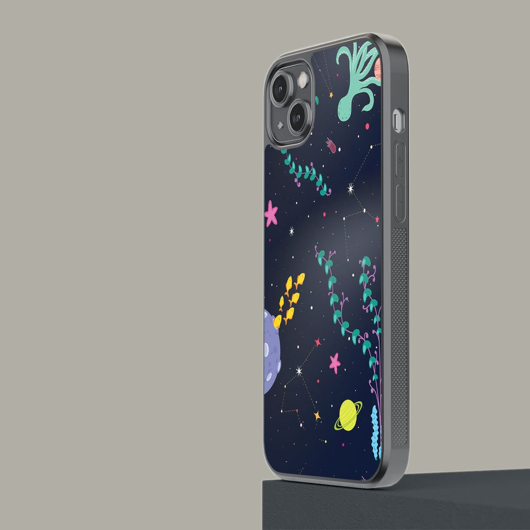Space Aquarium Glass iPhone Case for iPhone 14 Plus | Macmerise