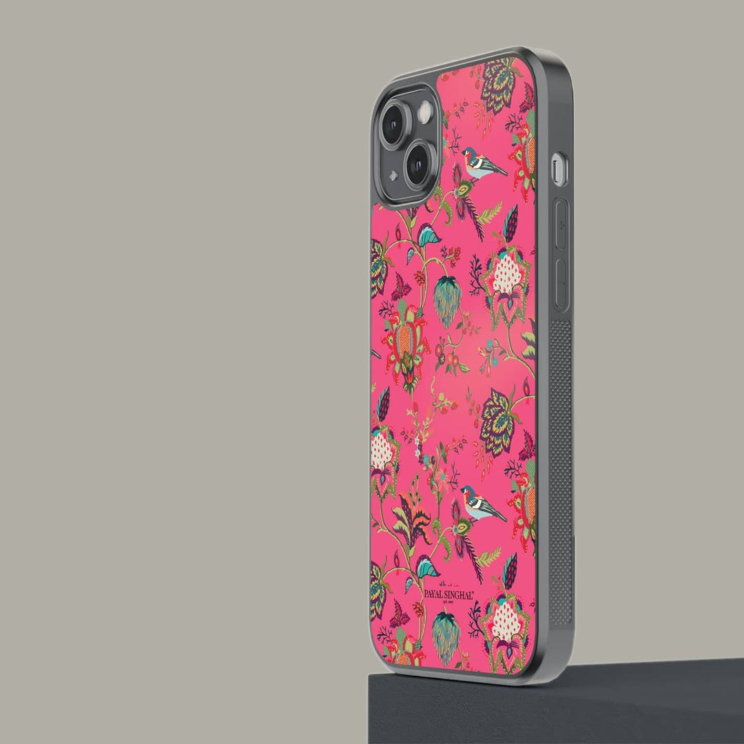 Payal Singhal Chidiya Pink Glass iPhone Case for iPhone 14 Plus | Macmerise