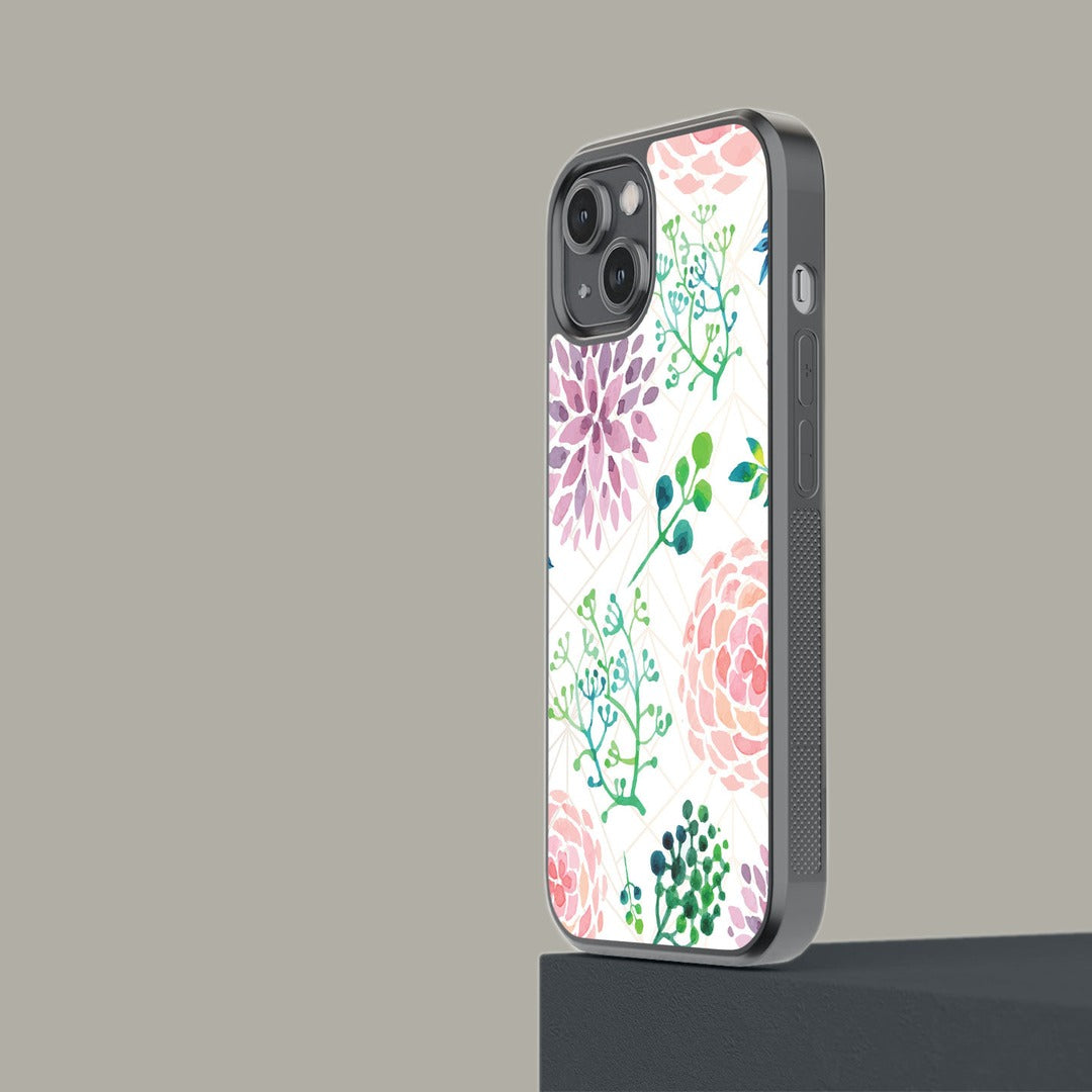 Ferns and Flowers Glass iPhone Case for iPhone 14 | Macmerise
