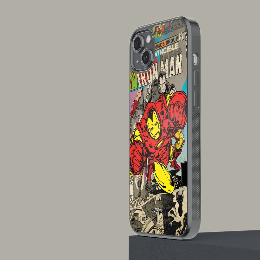 Comic Iron Man Glass iPhone Case for iPhone 14 Plus | Macmerise