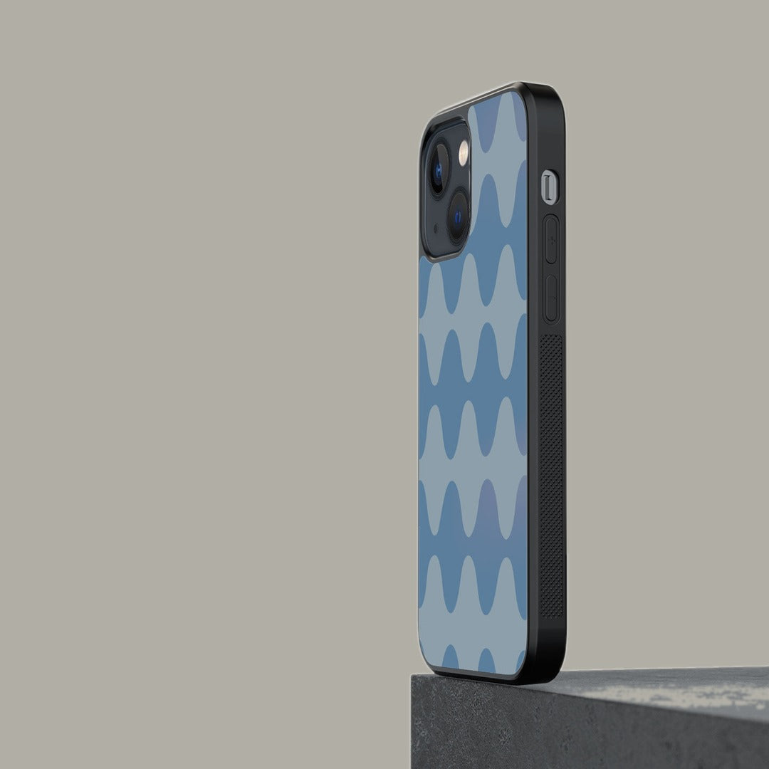 Wavy Wonder Blue Glass iPhone Case for iPhone 13 | Macmerise