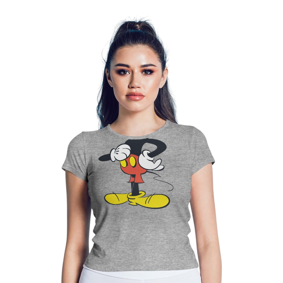 Disney Mickey Body Grey Melange T-Shirt - detail 5 view | Macmerise