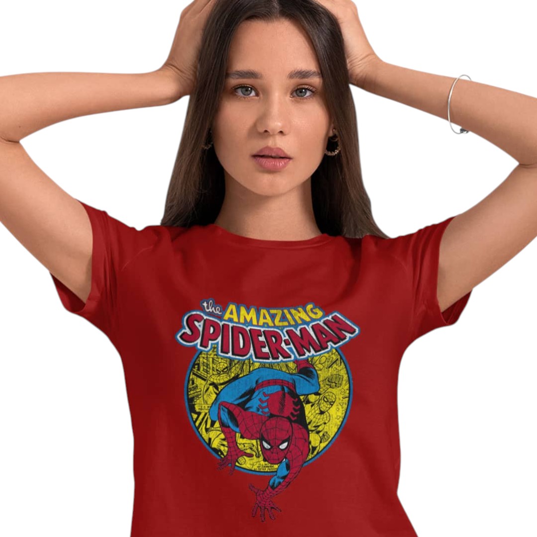Marvel Comic Spidey Red T-Shirt - detail 5 view | Macmerise