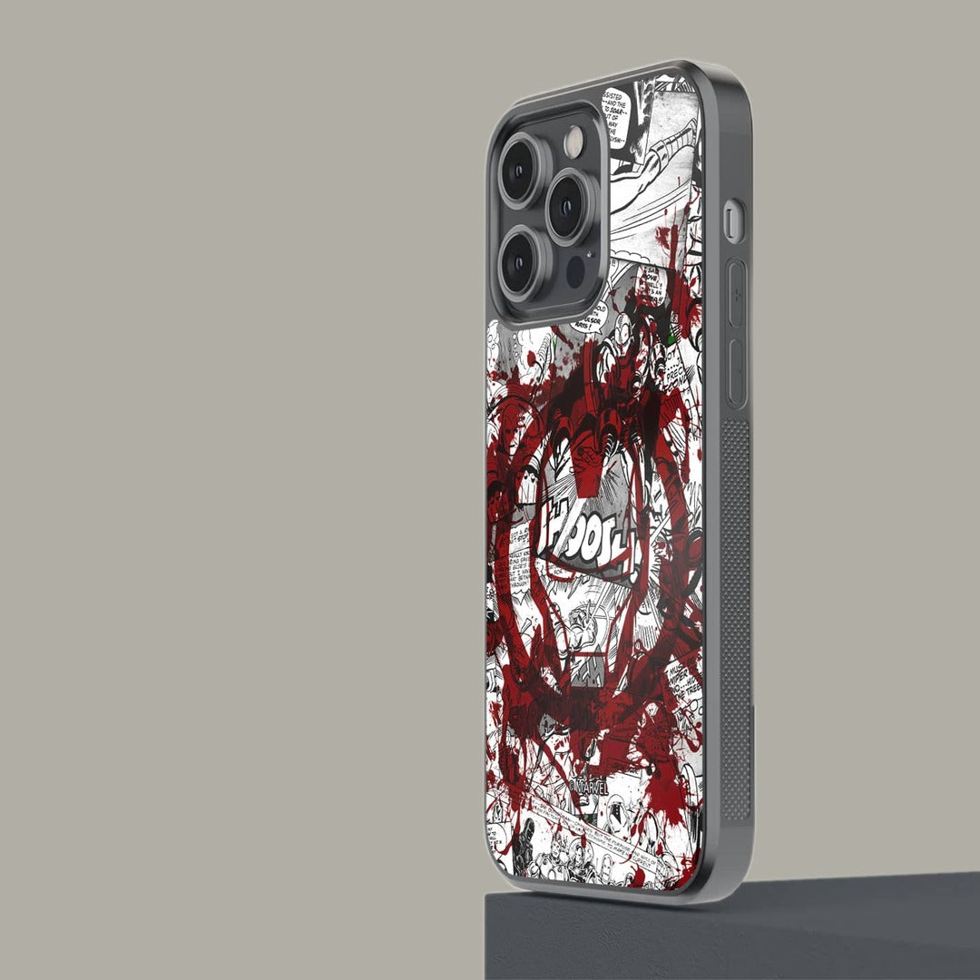 Splash Out Iron Man Glass iPhone Case for iPhone 14 Pro Max | Macmerise
