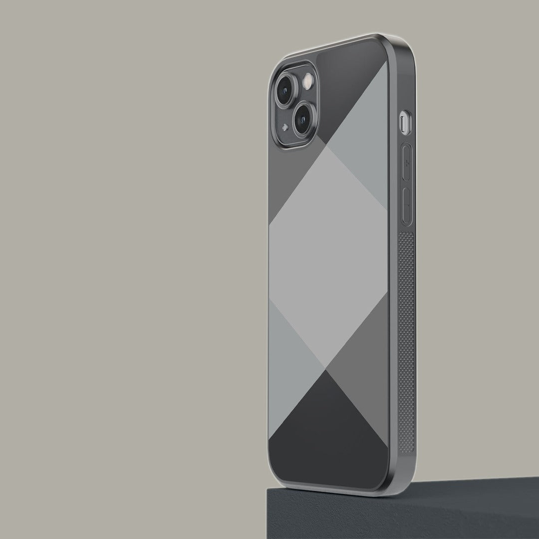 Criss Cross Grey Glass iPhone Case for iPhone 14 Plus | Macmerise