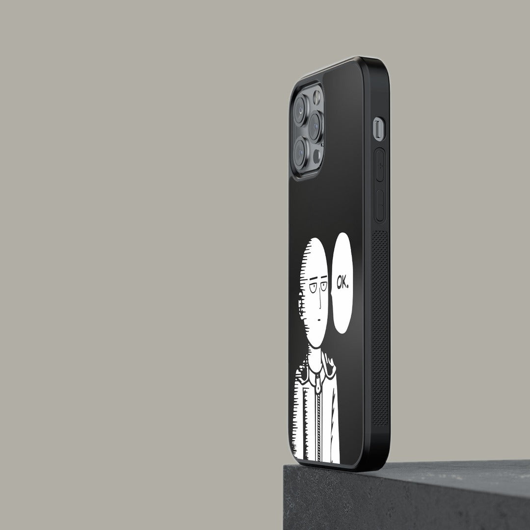 Saitama Not Impressed Glass iPhone Case for iPhone 13 Pro | Macmerise