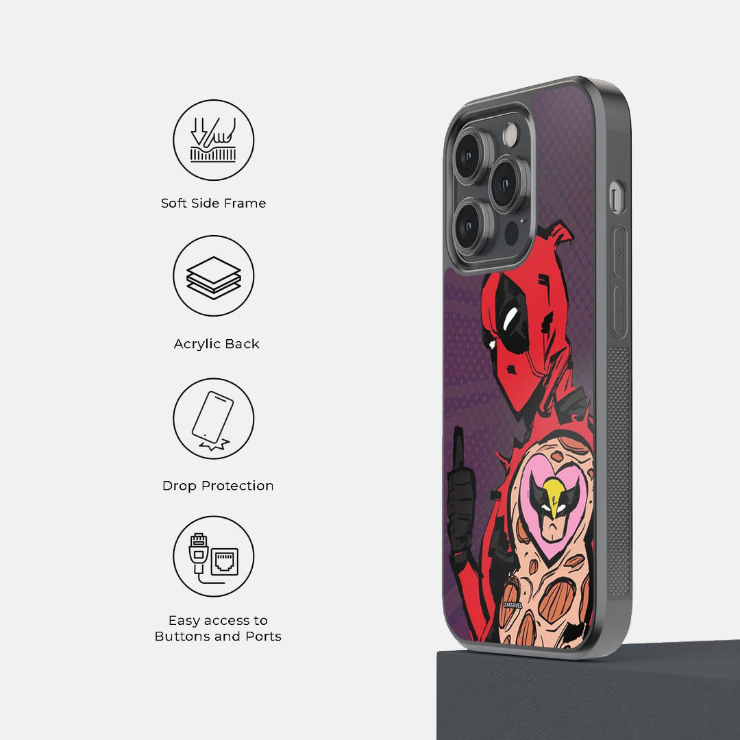 Deadpool Tattoo Glass iPhone Case for iPhone 14 Pro | Macmerise