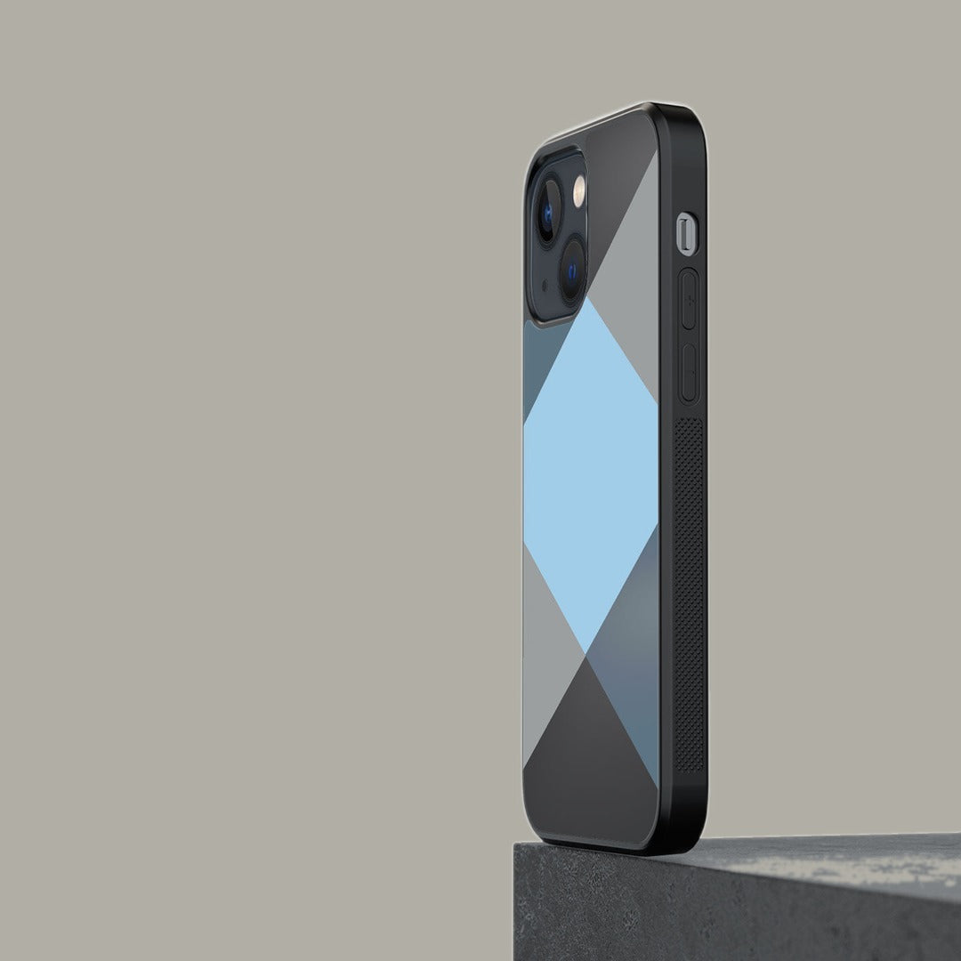 Criss Cross Blue Glass iPhone Case for iPhone 13 Mini | Macmerise