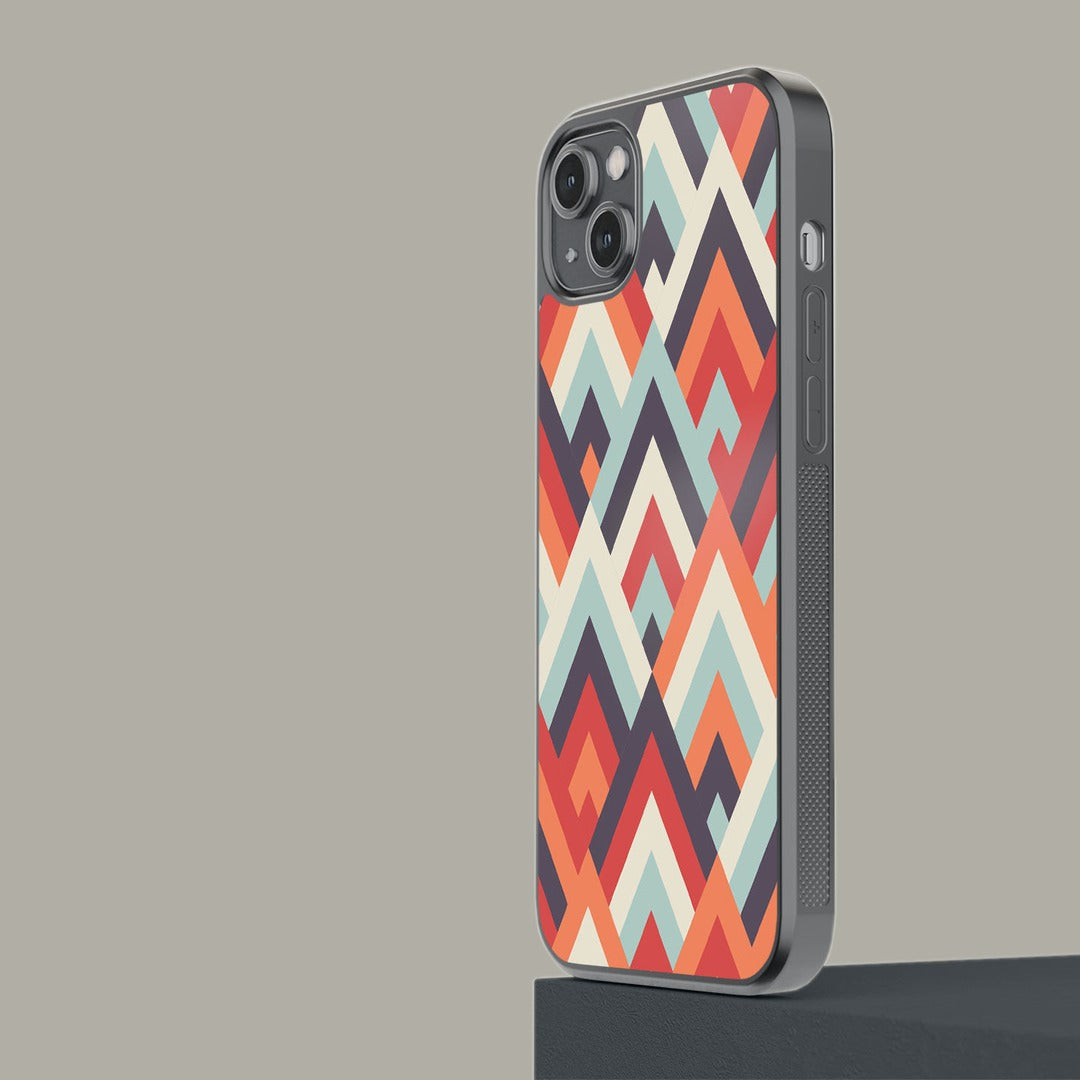 Symmetric Chevron Glass iPhone Case for iPhone 14 Plus | Macmerise
