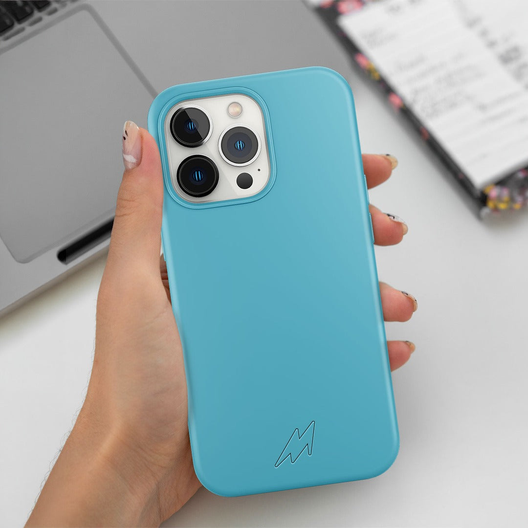 Basics iPhone 13 Pro Silicone Case Sky Blue - front view | Macmerise