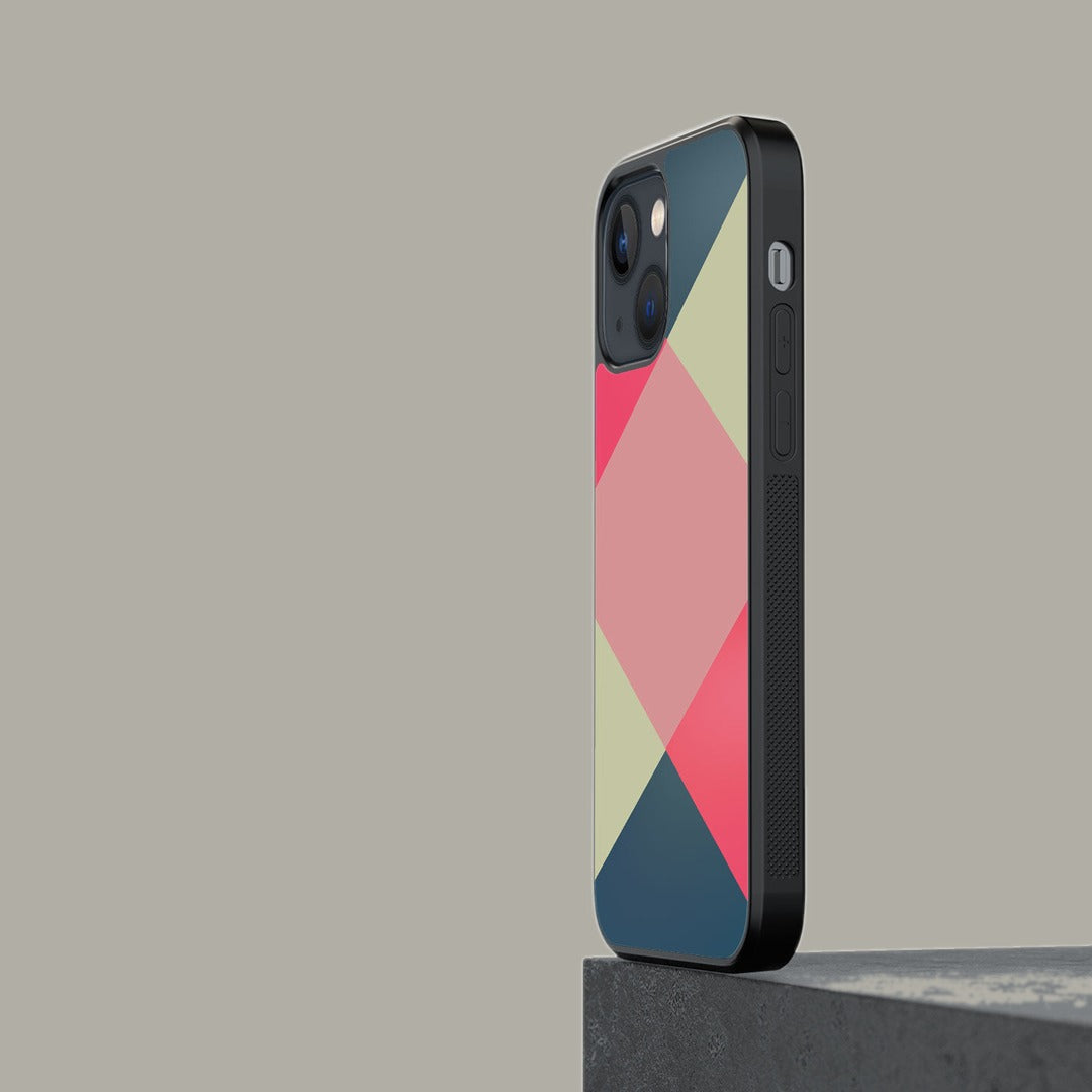 Criss Cross Teal Glass iPhone Case for iPhone 13 Mini | Macmerise
