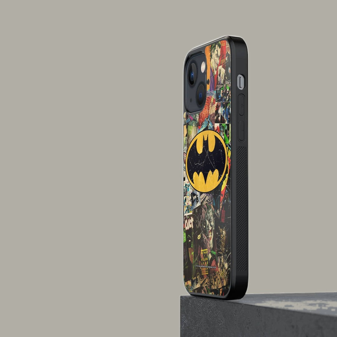 Comic Bat Glass iPhone Case for iPhone 13 Mini | Macmerise