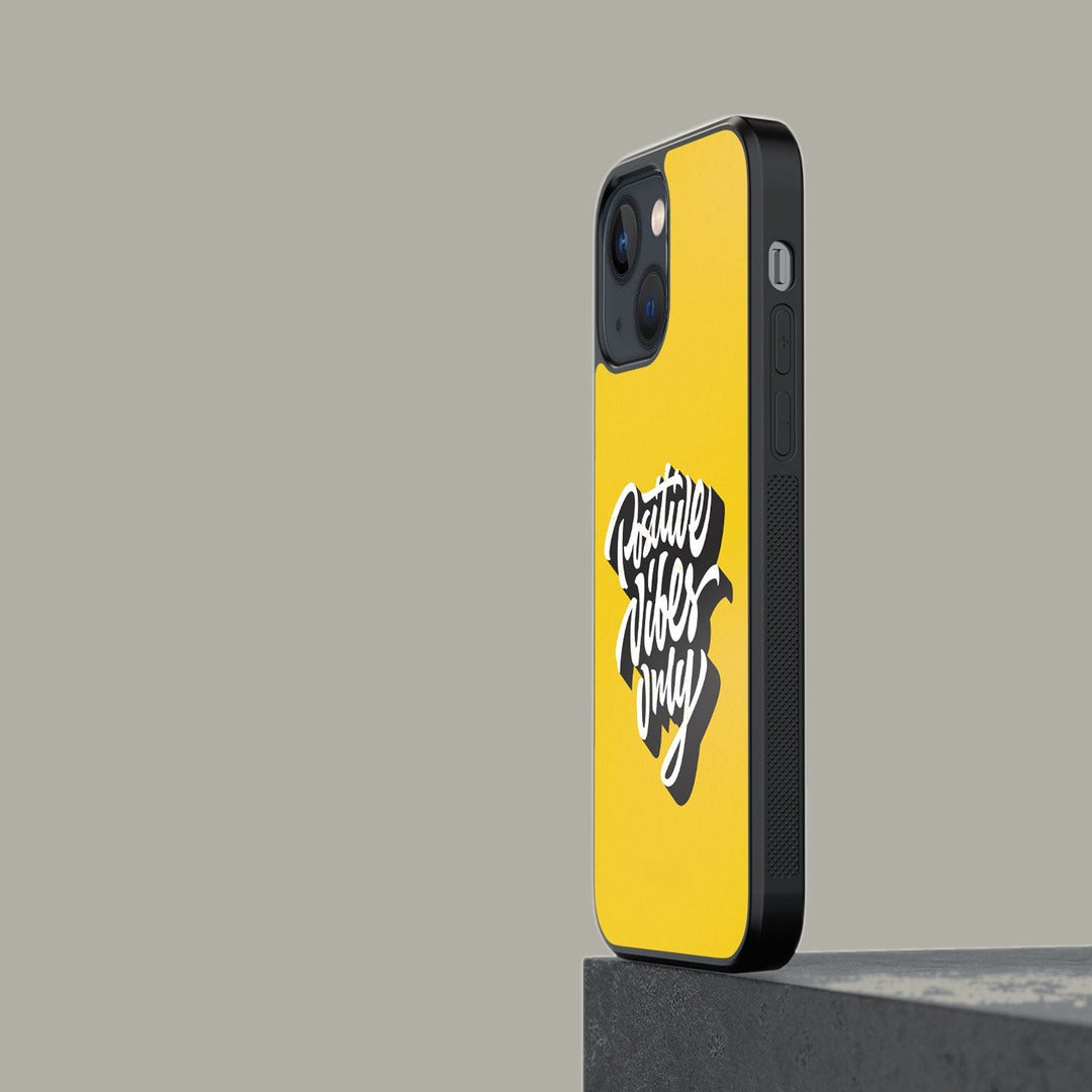 Positive Vibes Only Glass iPhone Case for iPhone 13 | Macmerise