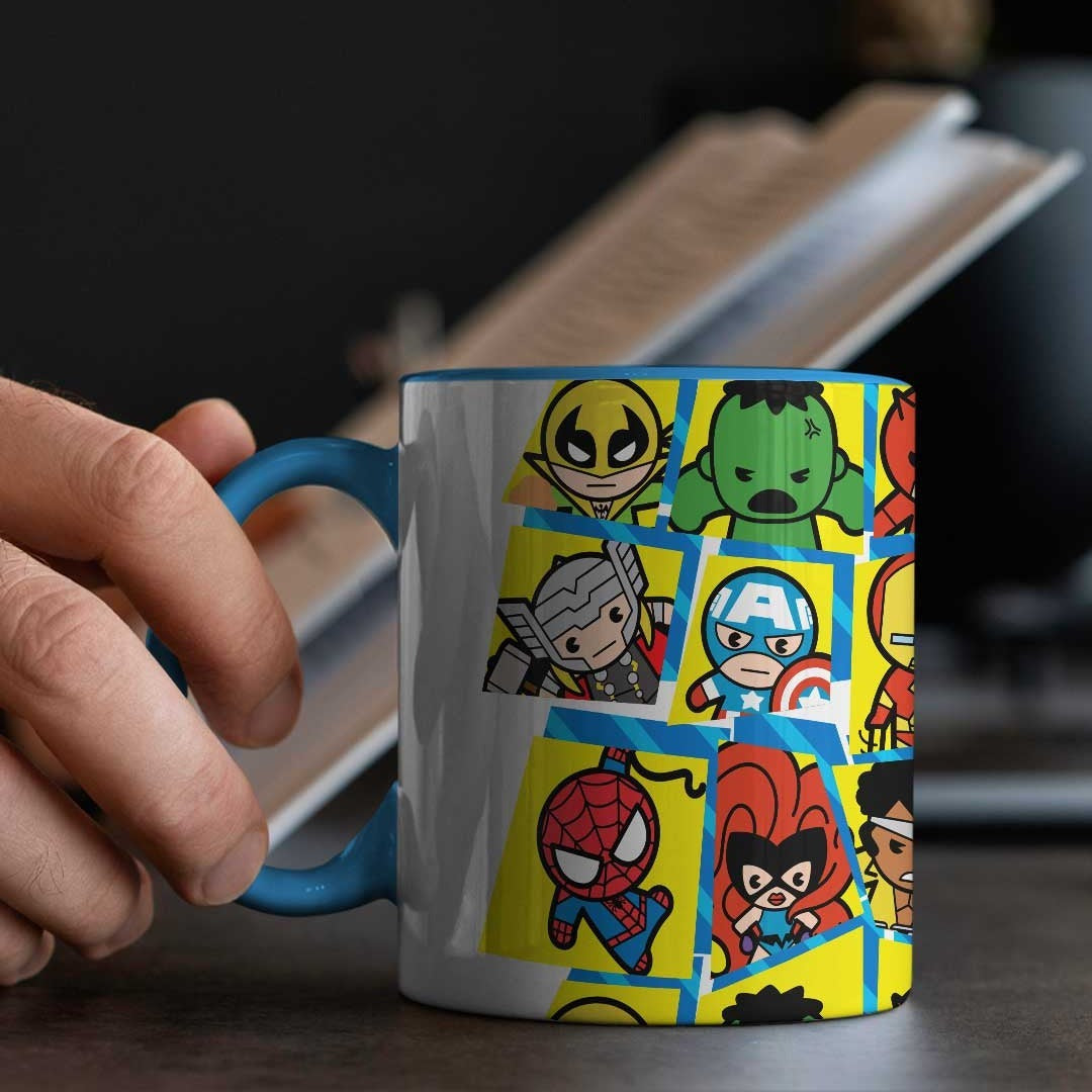 Kawaii Marvel Heroes Coffee Mug | Macmerise