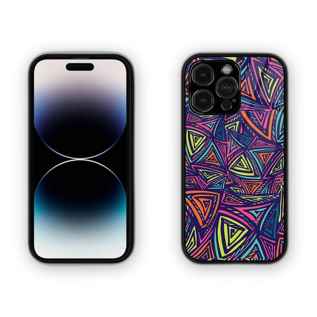 Neon Angles Glass iPhone Case for iPhone 15 Pro Max | Macmerise