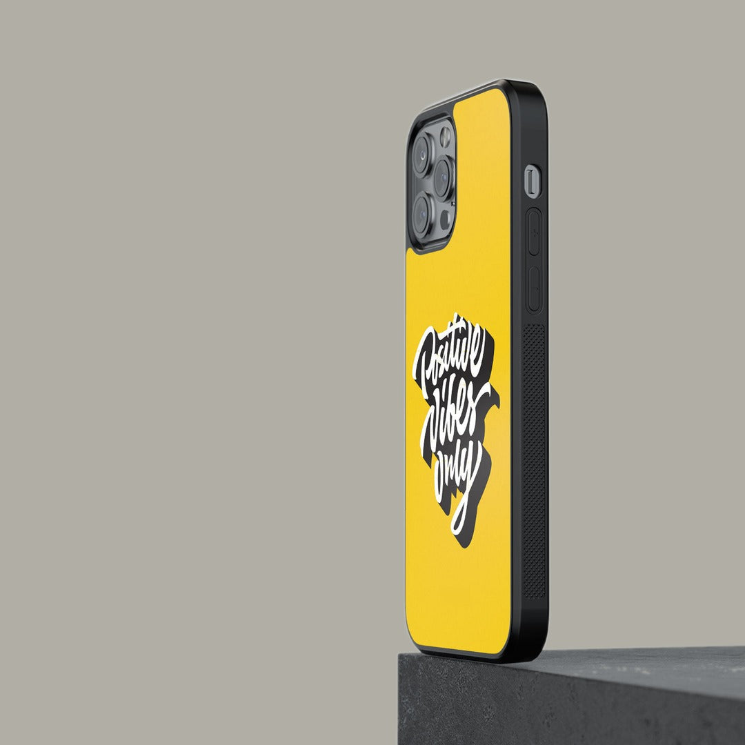 Positive Vibes Only Glass iPhone Case for iPhone 13 Pro Max | Macmerise