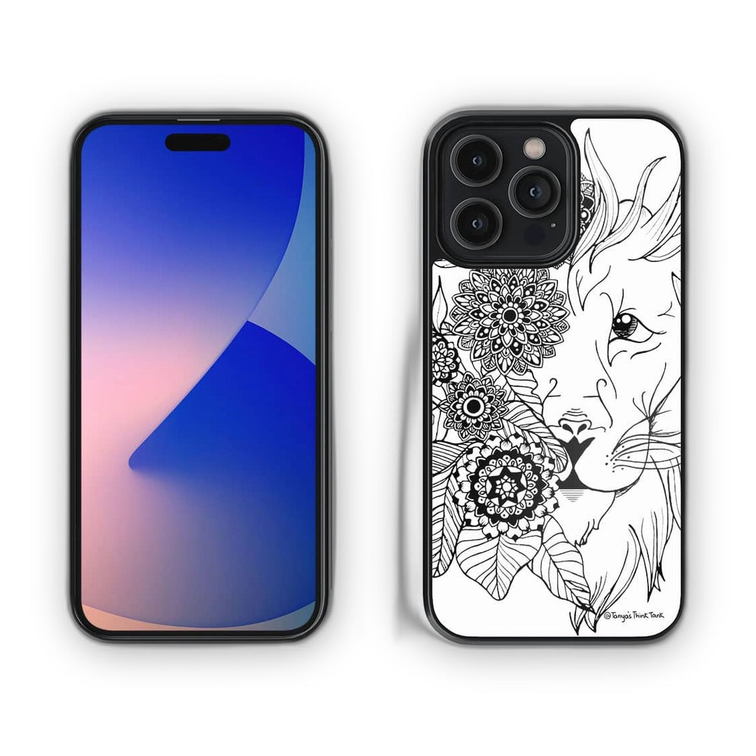 Lion Black Glass iPhone Case for iPhone 14 Pro Max | Macmerise