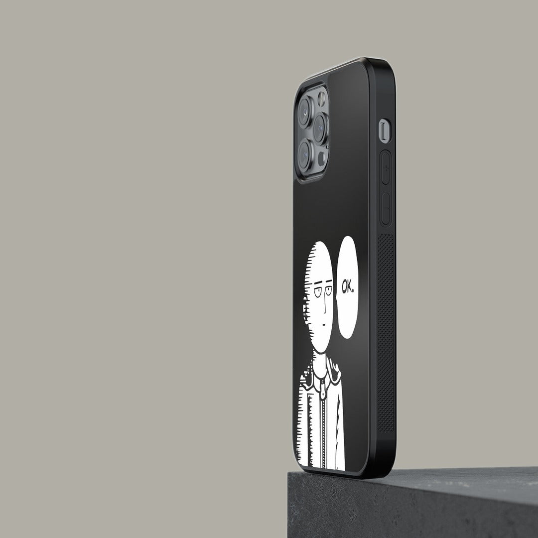 Saitama Not Impressed Glass iPhone Case for iPhone 12 Pro | Macmerise