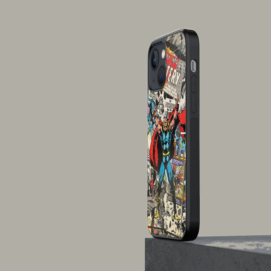 Comic Thor Glass iPhone Case for iPhone 13 Mini | Macmerise