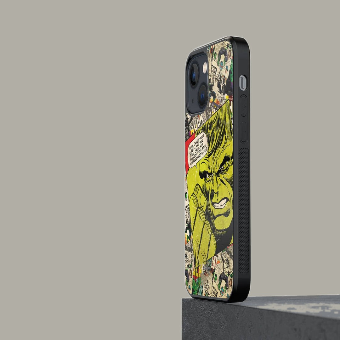 Comic Hulk Glass iPhone Case for iPhone 13 Mini | Macmerise