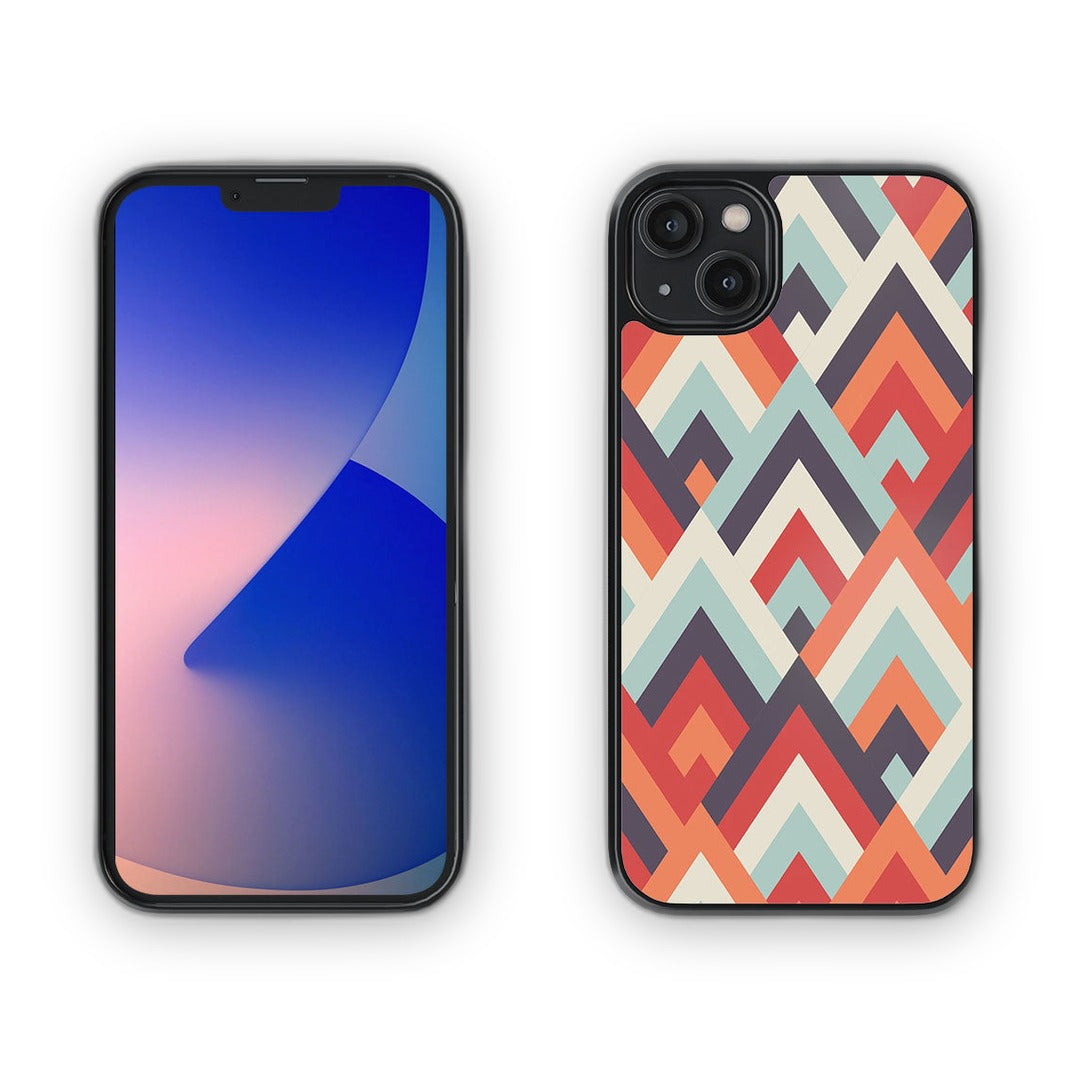 Symmetric Chevron Glass iPhone Case for iPhone 14 Plus | Macmerise