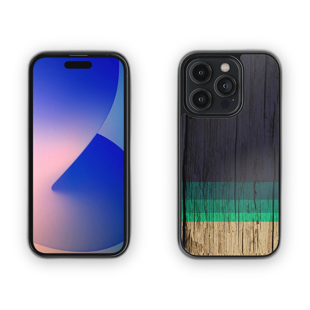 Wood Stripes Blue Glass iPhone Case for iPhone 14 Pro | Macmerise