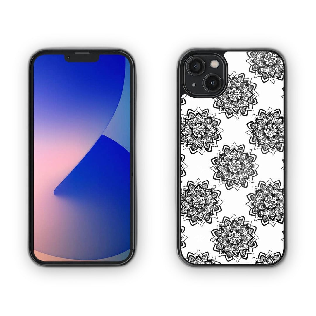 Mandala Black Glass iPhone Case for iPhone 14 Plus | Macmerise