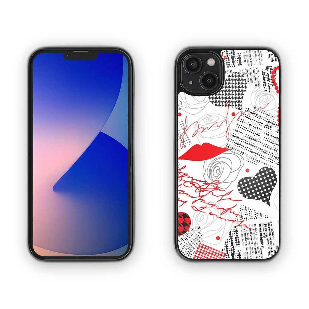 White Love Glass iPhone Case for iPhone 14 Plus | Macmerise